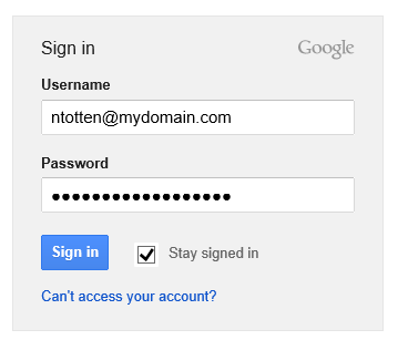 google username password successfully authenticate after